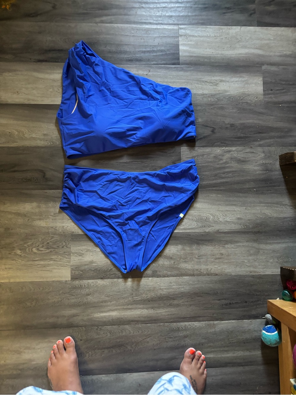 summersalt One-Shoulder Bikini Set in Cobalt Blue